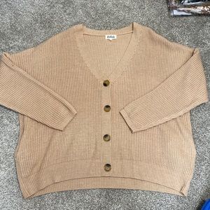 Large Listicle cardigan with pockets